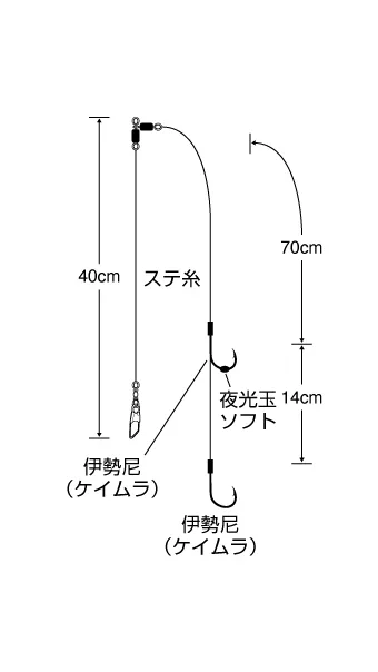 實船輕型平目釣組(紫外線螢光單鈎),圖片 1/3