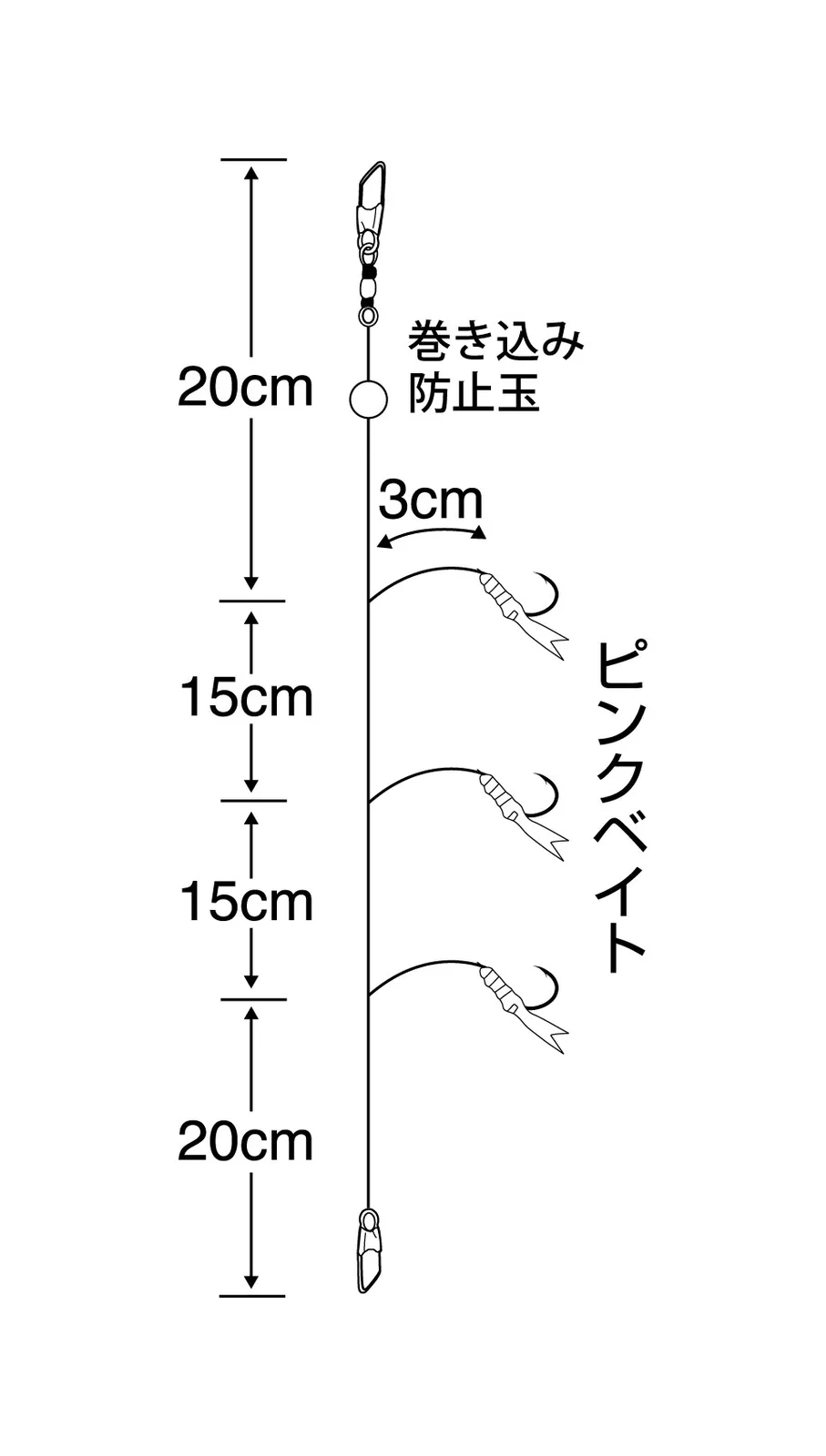 Sabikids（粉紅餌）3本魚鈎