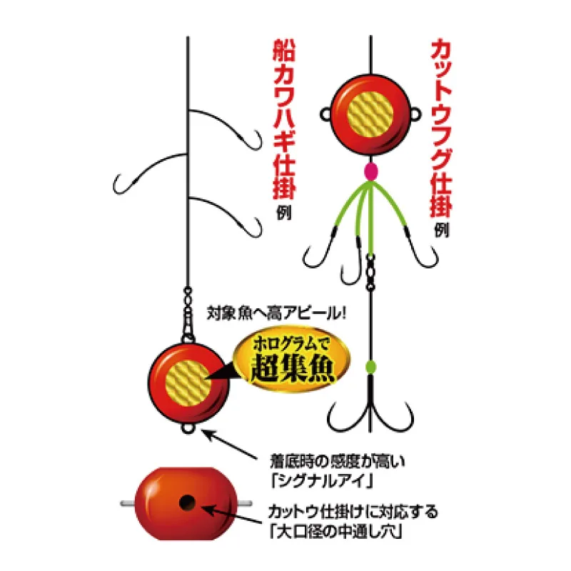 剝皮魚、掛鈎 2WAY 鉛墜 30號